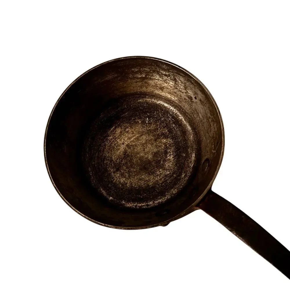 E Dehillerin Paris 7” Copper Fluted Sauce Pan Tin Interior Cast Iron Handle